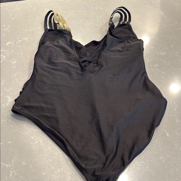 ASOS Black One Piece Swimsuit with Gold Straps - Picture 4 of 6